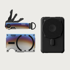 Ridge Wallet for MagSafe + Power Bank + KeyCase - Burnt Titanium + Matte Black + Burnt Titanium