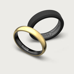4mm Rounded Ring Set - 24K Gold