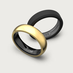 6mm Rounded Ring Set - 24K Gold