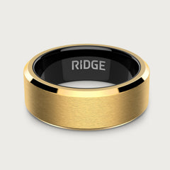 8mm Beveled Ring Set - 24K Gold