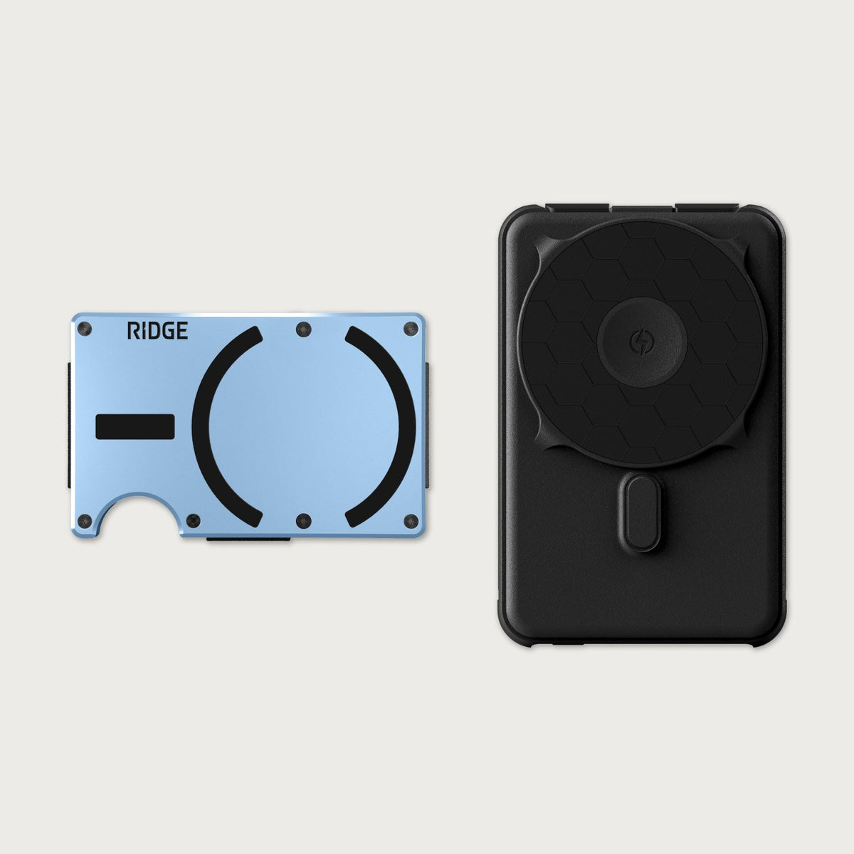 Ridge Wallet for MagSafe + Power Bank - Glacier + Matte Black