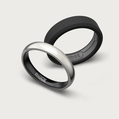 4mm Rounded Ring Set - Platinum