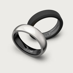 6mm Rounded Ring Set - Platinum