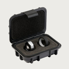 8mm Beveled Ring Set - Platinum
