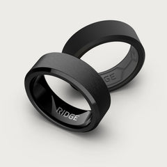 8mm Beveled Ring Set - Royal Black