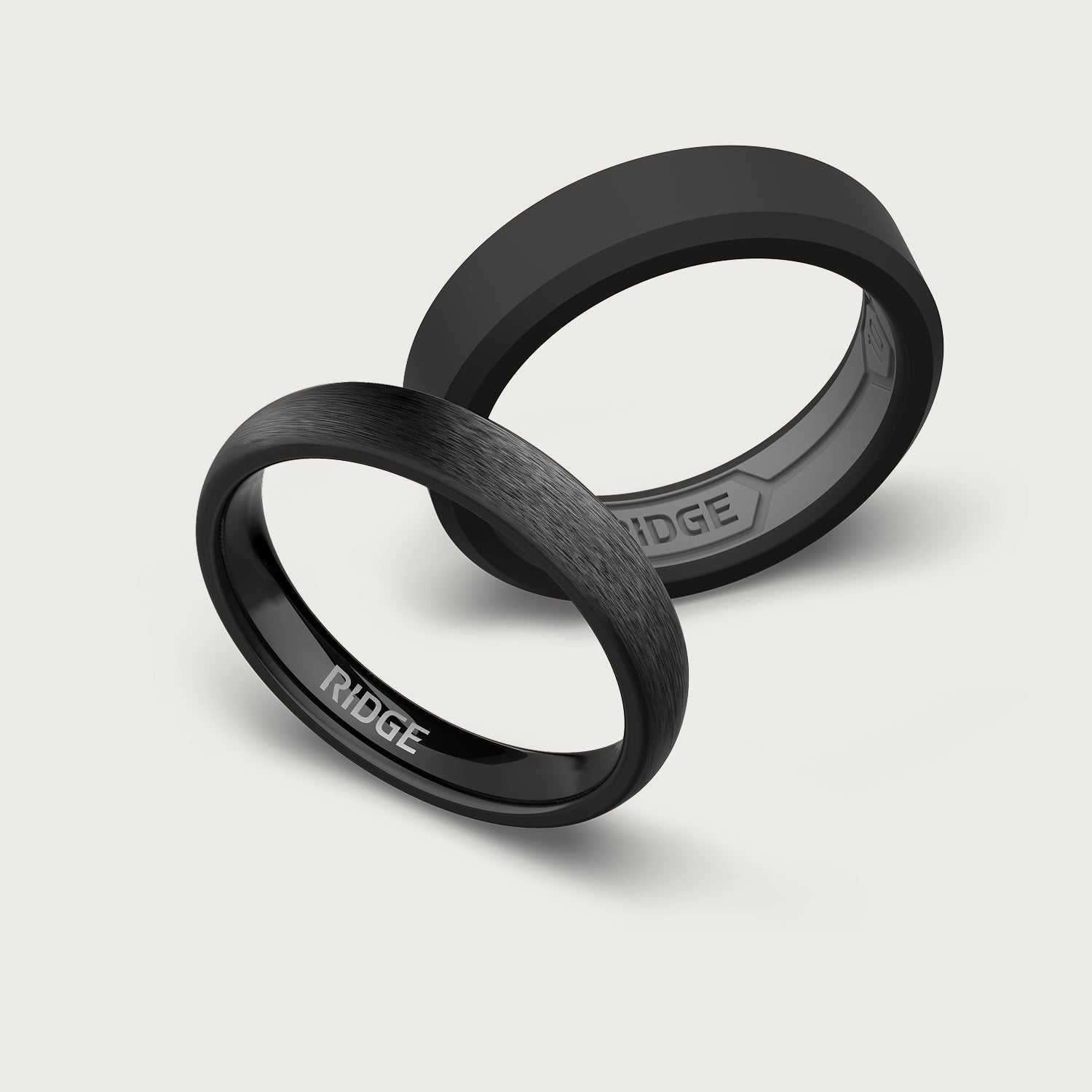 4mm Rounded Ring Set - Royal Black