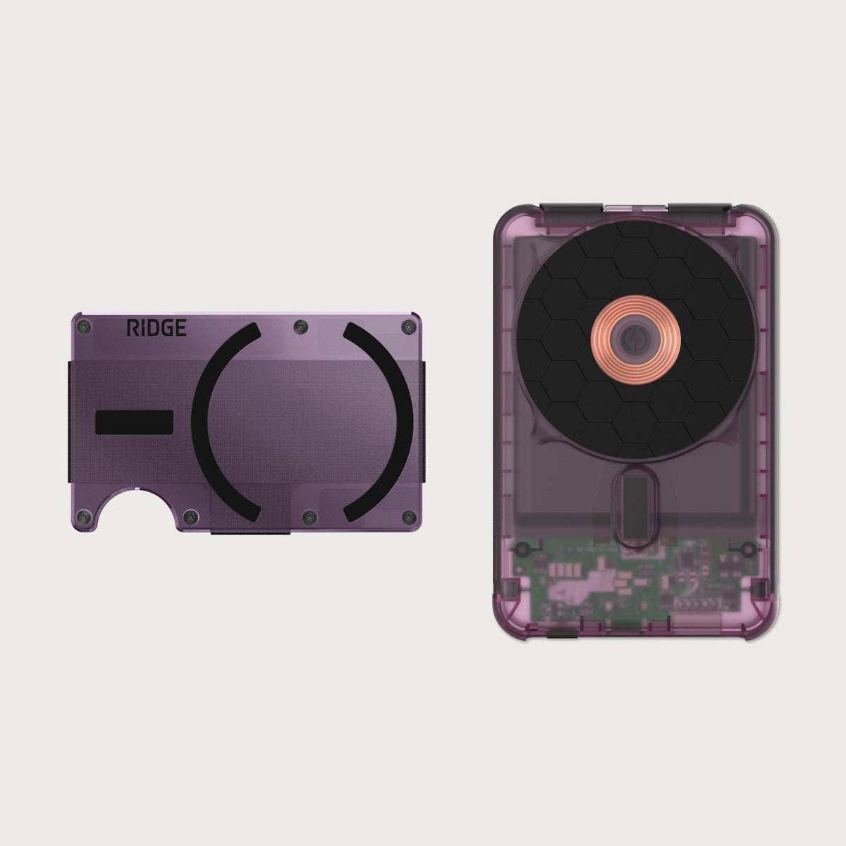 Ridge Wallet for MagSafe + Power Bank - Atomic Purple
