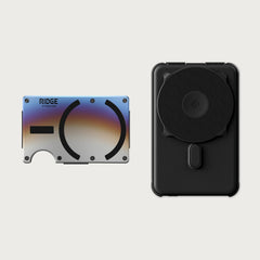 Ridge Wallet for MagSafe + Power Bank - Burnt Titanium + Matte Black