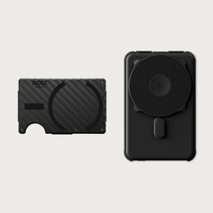 Ridge Wallet for MagSafe + Power Bank - Carbon Fiber 3K + Matte Black