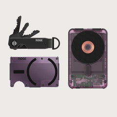 Ridge Wallet for MagSafe + Power Bank + KeyCase - Atomic Purple + Atomic Purple + Royal Black