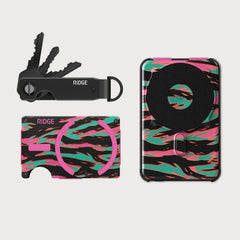 Ridge Wallet for MagSafe + Power Bank + KeyCase - Neon Tiger + Neon Tiger + Royal Black