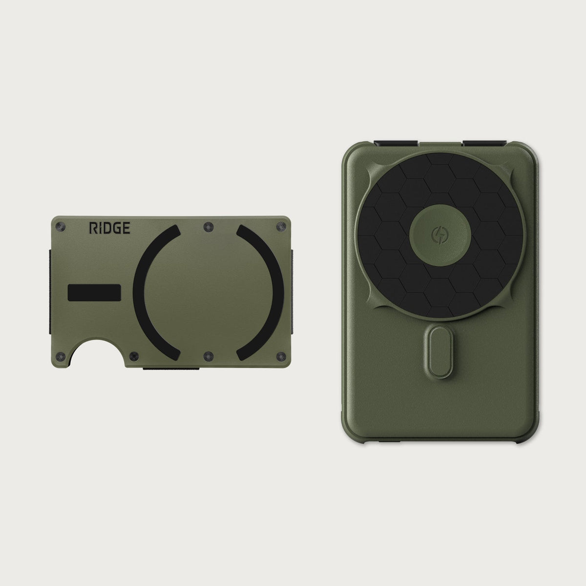 Ridge Wallet for MagSafe + Power Bank - Matte Olive