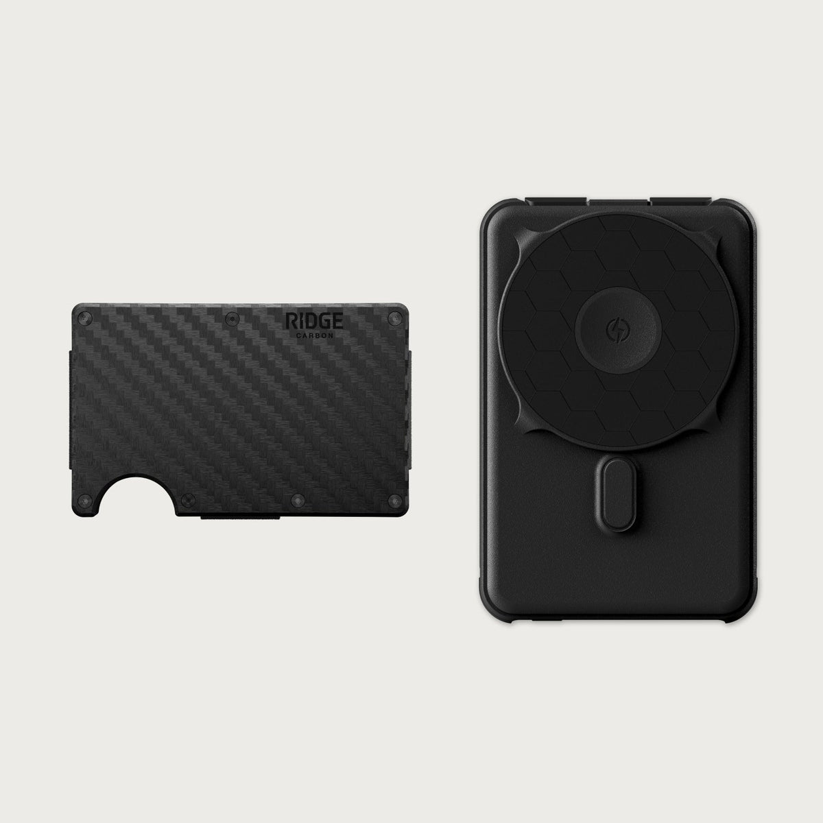 Ridge Wallet + Power Bank - Carbon Fiber 3K + Matte Black