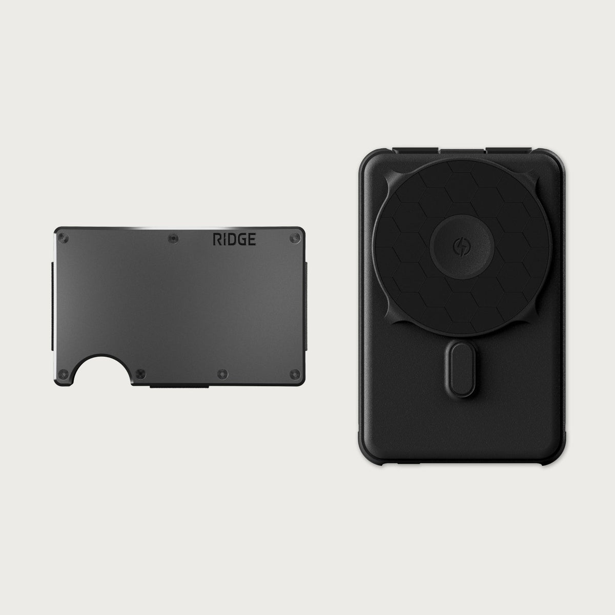 Ridge Wallet + Power Bank - Gunmetal + Matte Black