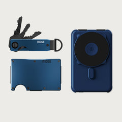 Ridge Wallet + Power Bank + KeyCase - Alpine Navy + Dark Harbor + Alpine Navy