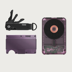 Ridge Wallet + Power Bank + KeyCase - Atomic Purple + Atomic Purple + Royal Black