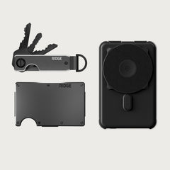 Ridge Wallet + Power Bank + KeyCase - Gunmetal + Matte Black + Gunmetal