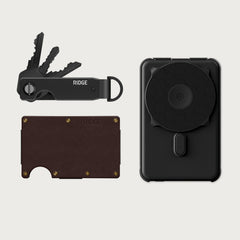 Ridge Wallet + Power Bank + KeyCase - Heritage + Matte Black + Royal Black