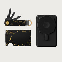 Ridge Wallet + Power Bank + KeyCase - Kintsugi - Black + Matte Black + Kintsugi - Black