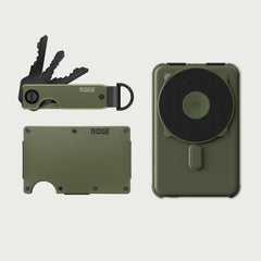Ridge Wallet + Power Bank + KeyCase - Matte Olive