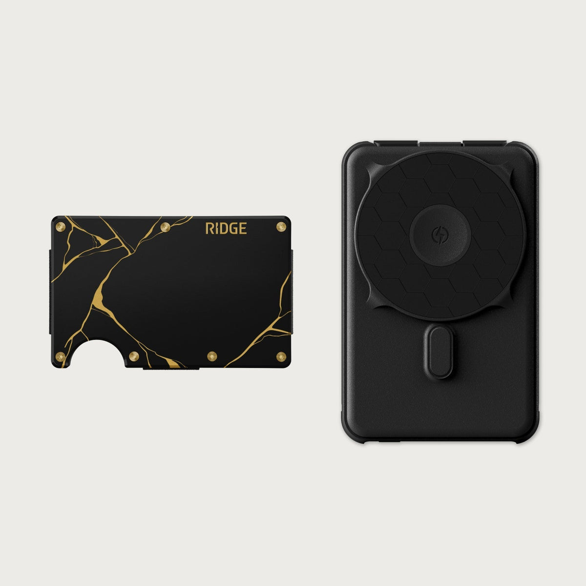 Ridge Wallet + Power Bank - Kintsugi - Black + Matte Black