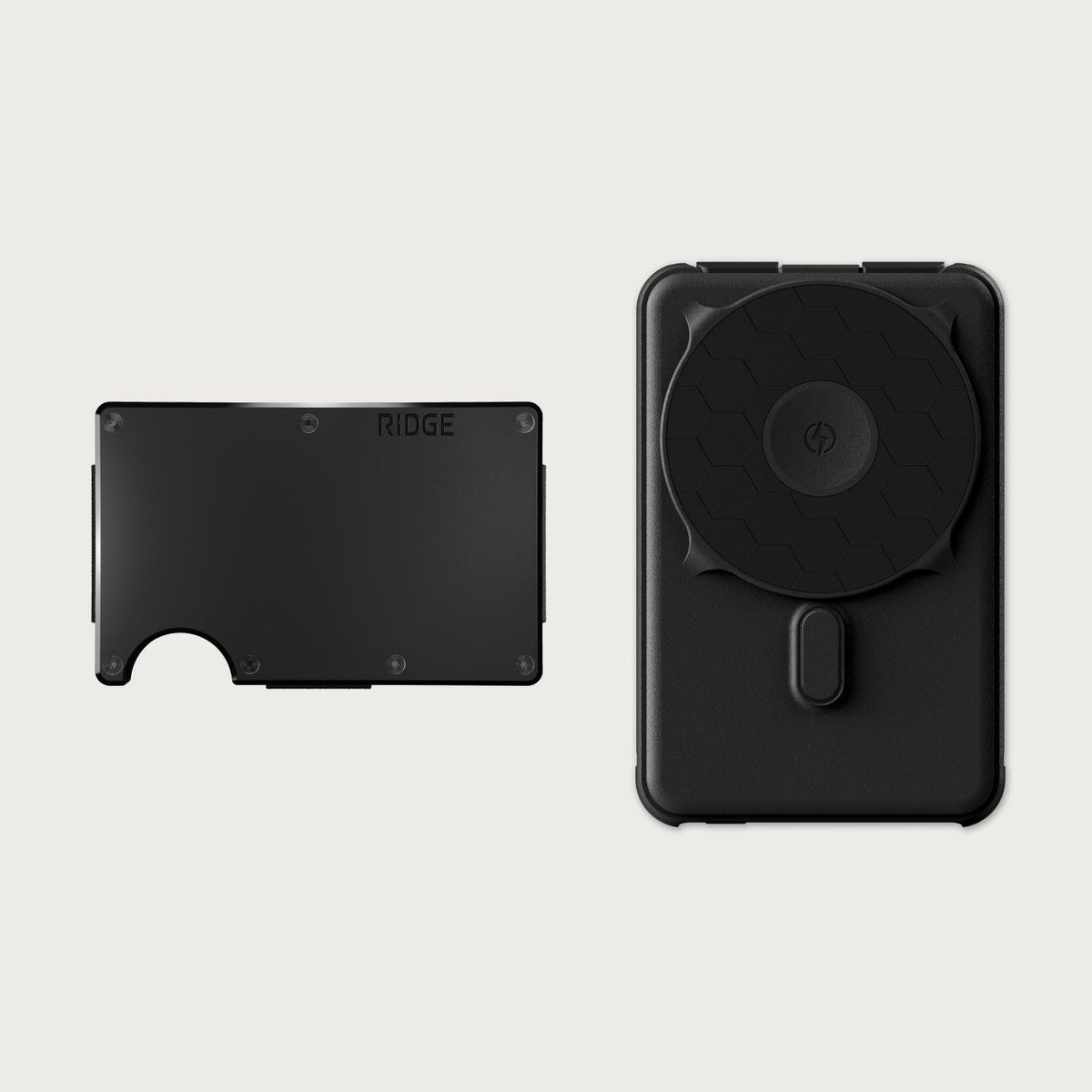 Ridge Wallet + Power Bank - Royal Black + Matte Black