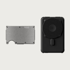 Ridge Wallet + Power Bank - Stonewashed Titanium + Matte Black